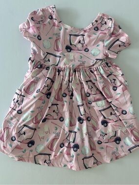 Mila And Rose Tee Time Twirl Dress Pink Golf Cart Print 2T